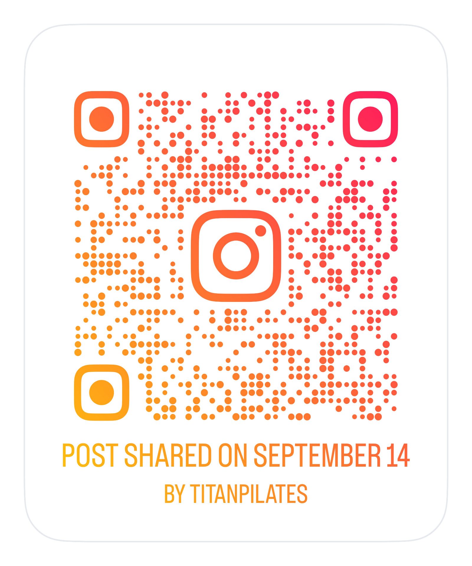 Instagram QR code for a Titan Pilates post with very happy, laughing clients
